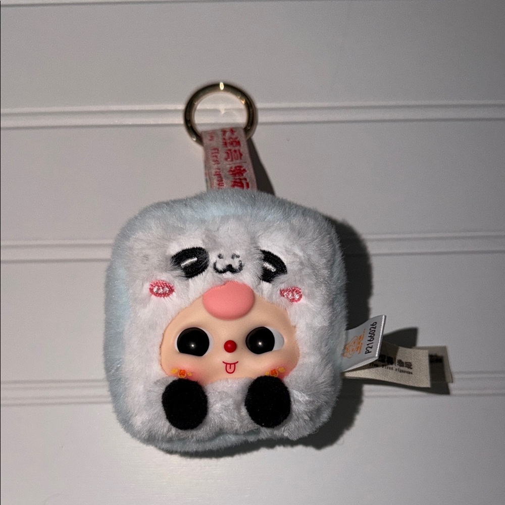 Cute Panda Baby Plush Keychain Monchhichi Style Kawaii Collectible NWT